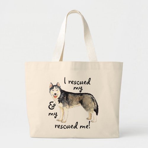 Rescue Husky Large Tote Bag