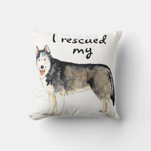 Rescue Husky Throw Pillow