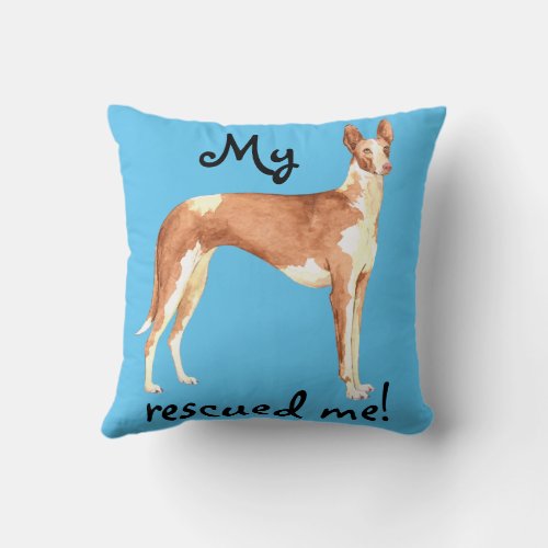 Rescue Ibizan Hound Throw Pillow