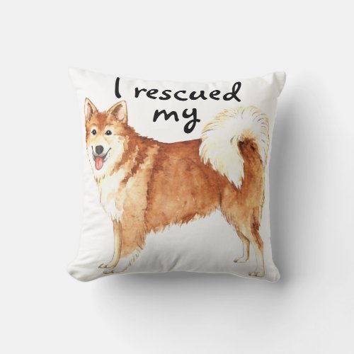 Rescue Icelandic Sheepdog Throw Pillow