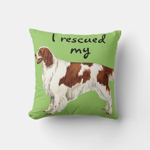 Rescue Irish Red and White Setter Throw Pillow