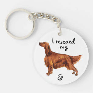 Rescue Irish Setter Keychain
