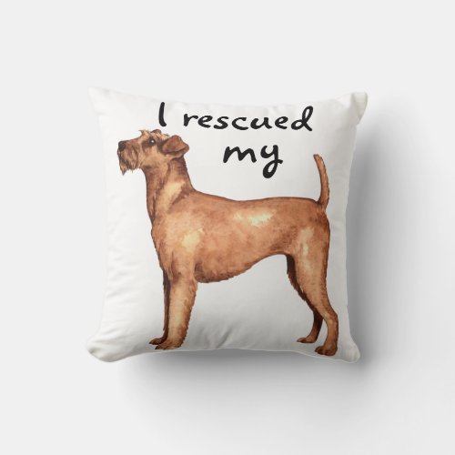 Rescue Irish Terrier Throw Pillow