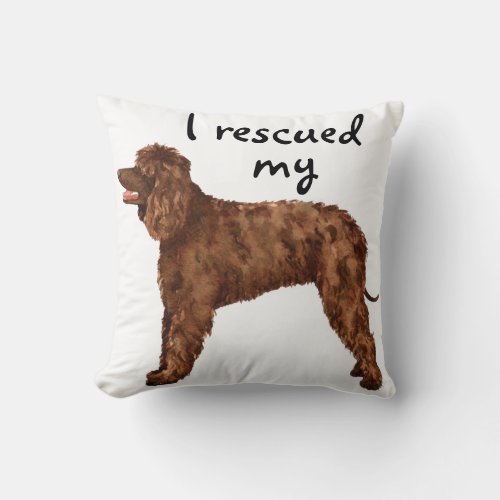 Rescue Irish Water Spaniel Throw Pillow