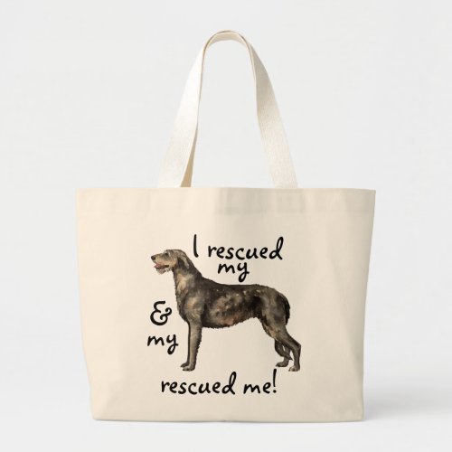 Rescue Irish Wolfhound Large Tote Bag