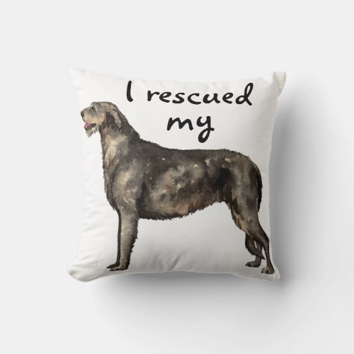 Rescue Irish Wolfhound Throw Pillow