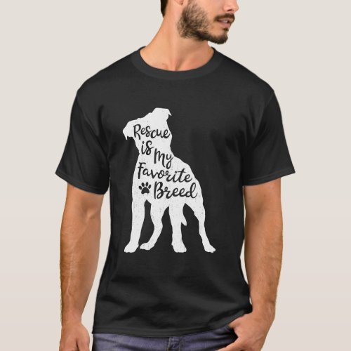 Rescue Is My Favorite Breed Pitbull Dog Pit Bull M T_Shirt