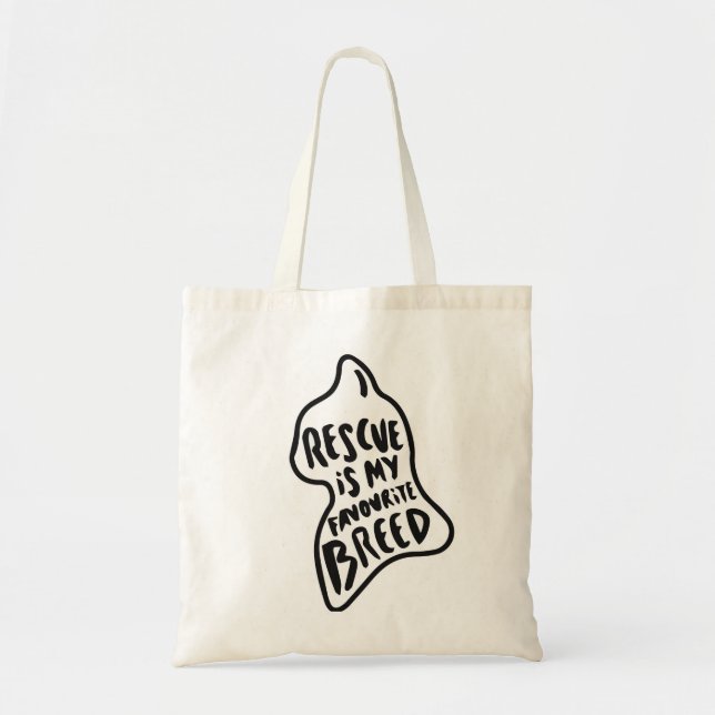 Rescue Is My Favorite Breed Tote Bag (Front)
