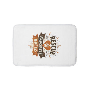 Rescue Is My Favorite Breed Vintage Dog Adoption P Bath Mat