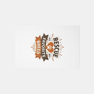 Rescue Is My Favorite Breed Vintage Dog Adoption P Rug