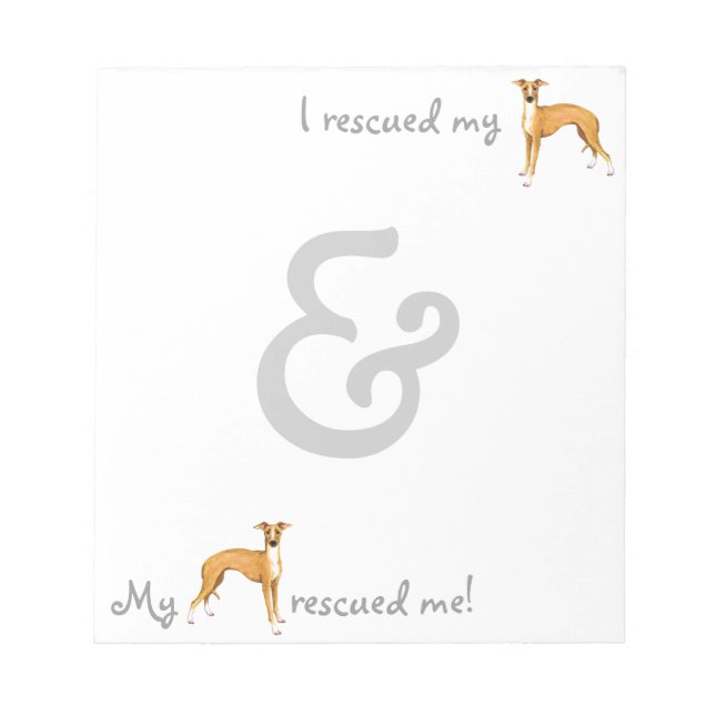 Rescue Italian Greyhound Notepad (Front)