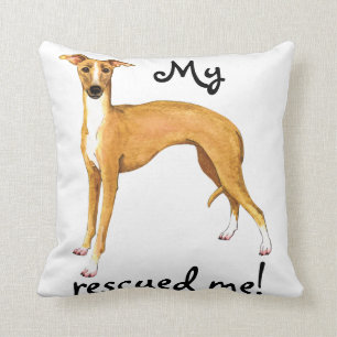 Rescue Italian Greyhound Throw Pillow