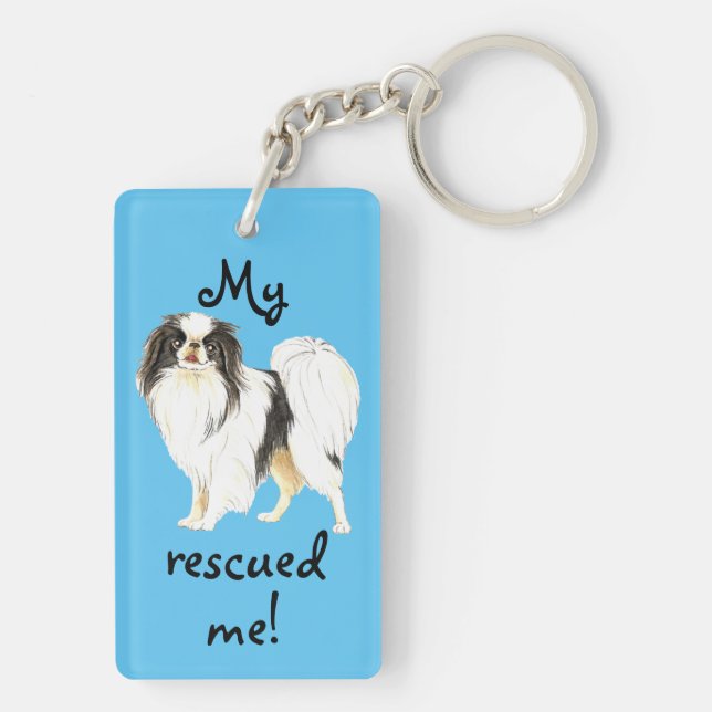 Rescue Japanese Chin Keychain (Back)