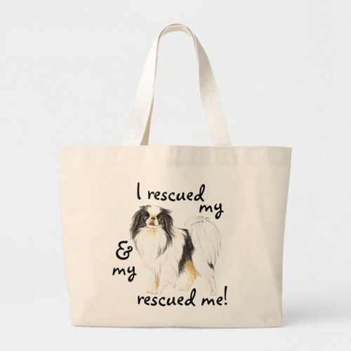 Rescue Japanese Chin Large Tote Bag