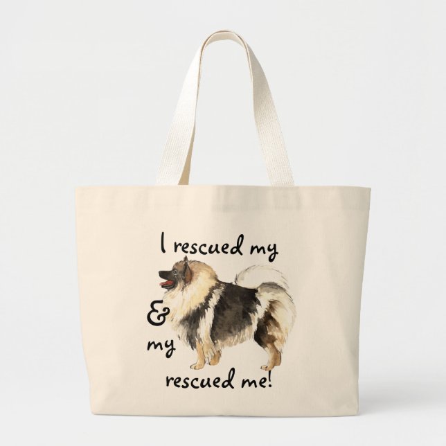 Rescue Keeshond Large Tote Bag (Front)