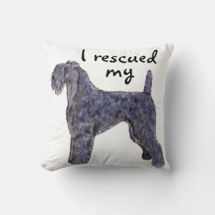 Rescue Kerry Blue Throw Pillow