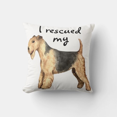 Rescue Lakeland Terrier Throw Pillow