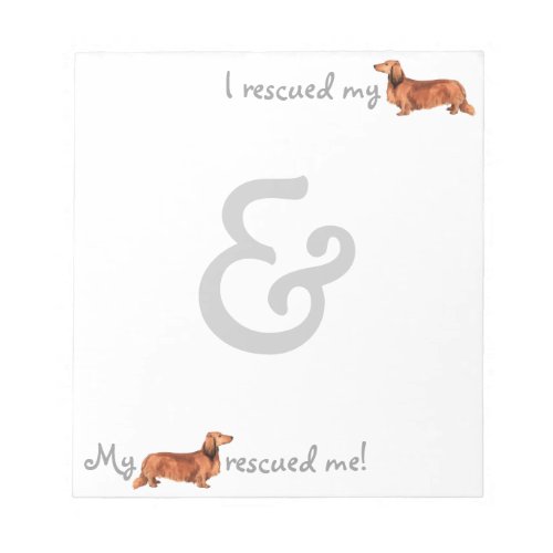 Rescue Longhaired Dachshund Notepad