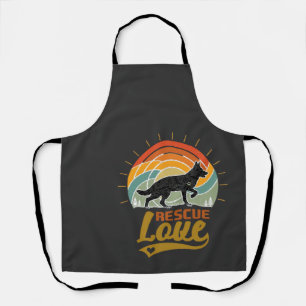 Rescue Love Dog Retro Sunset Trees Apron