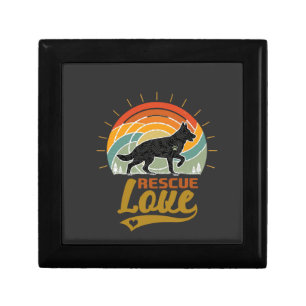 Rescue Love Dog Retro Sunset Trees Gift Box