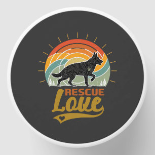 Rescue Love Dog Retro Sunset Trees Mini Candle Favors