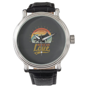 Rescue Love Dog Retro Sunset Trees Watch