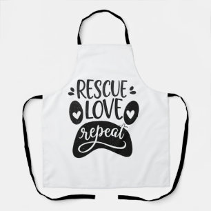 Rescue Love Repeat Dog Paw Tee Apron