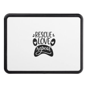 Rescue Love Repeat Dog Paw Tee Hitch Cover