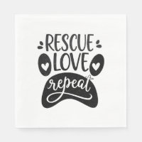 Rescue Love Repeat Dog Paw Tee