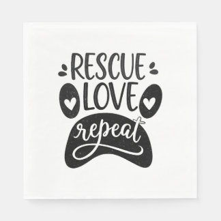 Rescue Love Repeat Dog Paw Tee Napkins