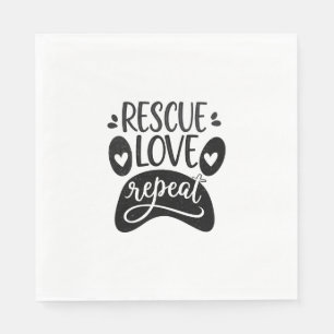 Rescue Love Repeat Dog Paw Tee Napkins
