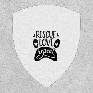 Rescue Love Repeat Dog Paw Tee Patch