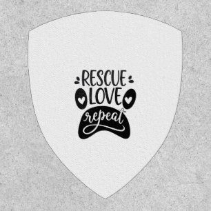 Rescue Love Repeat Dog Paw Tee Patch