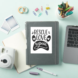 Rescue Love Repeat Dog Paw Tee Sticker