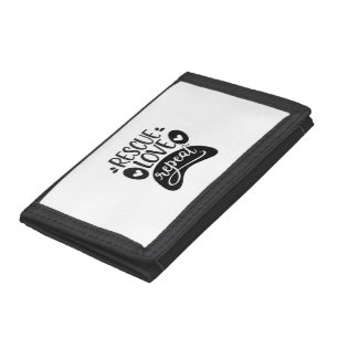 Rescue Love Repeat Dog Paw Tee Tri-fold Wallet