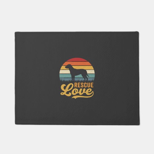 Rescue Love Retro Dog Sunset_1 Doormat