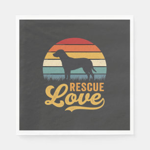 Rescue Love Retro Dog Sunset_1 Napkins