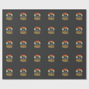Rescue Love Retro Dog Sunset_1 Wrapping Paper