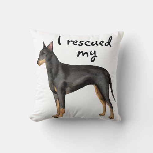 Rescue Manchester Terrier Throw Pillow