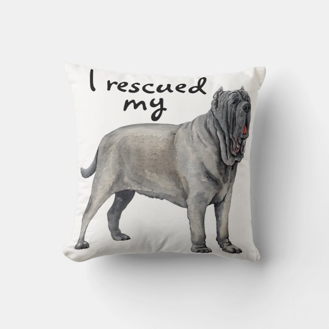 Rescue Mastino Throw Pillow (Front)