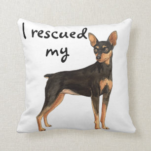 Rescue Miniature Pinscher Throw Pillow
