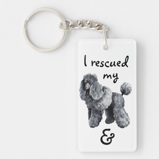 Rescue Miniature Poodle Keychain (Front)