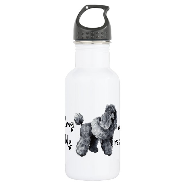 Rescue Miniature Poodle Stainless Steel Water Bottle (Front)