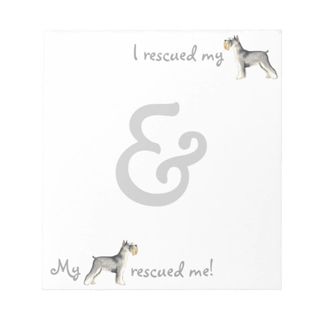 Rescue Miniature Schnauzer Notepad (Front)