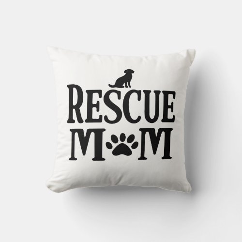 Rescue Mom Simple Throw Pillow
