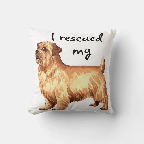 Rescue Norfolk Terrier Throw Pillow