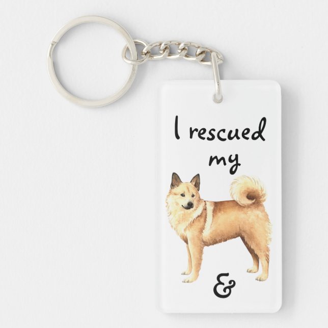 Rescue Norwegian Buhund Keychain (Front)