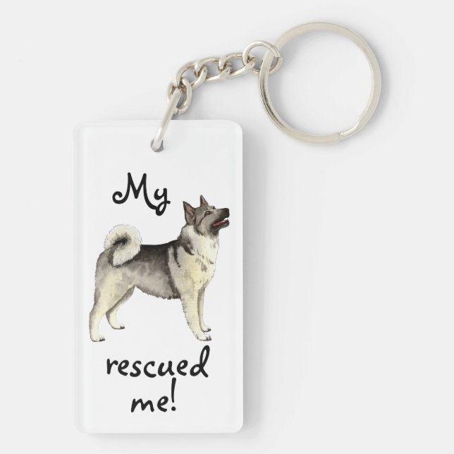 Rescue Norwegian Elkhound Keychain (Back)