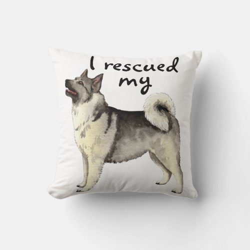Rescue Norwegian Elkhound Throw Pillow