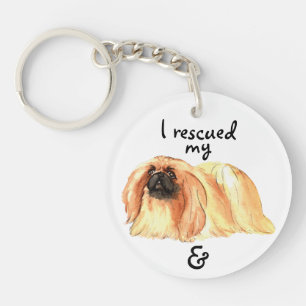 Rescue Pekingese Keychain